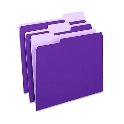 Staples - File Folders, 1/3-Cut Tab, Letter Size, 100/Box - Purple Staples - File Folders, 1/3-Cut Tab, Letter Size, 100/Box - Purple