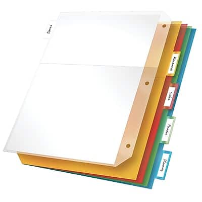 Cardinal - Indexed Tab Pockets for Poly Ring Binders, Multi-Colored - Multicolor Cardinal - Indexed Tab Pockets for Poly Ring Binders, Multi-Colored - Multicolor
