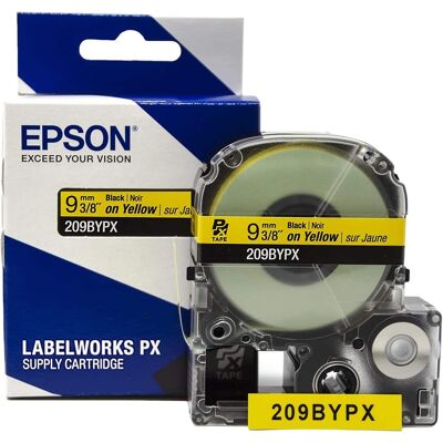 Epson - LABELWORKS 209BYPX Genuine PET (Polyester) Tape Cartridge - Label Maker Tape - 3/8" (9MM) Wide - Black on Yellow Epson - LABELWORKS 209BYPX Genuine PET (Polyester) Tape Cartridge - Label Maker Tape - 3/8" (9MM) Wide - Black on Yellow