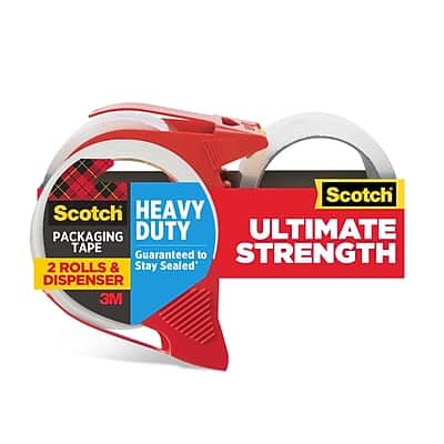 Scotch - Heavy Duty Shipping Packaging Tape, 1.88 in x 38.2 yds., 2 Pack - Clear Scotch - Heavy Duty Shipping Packaging Tape, 1.88 in x 38.2 yds., 2 Pack - Clear