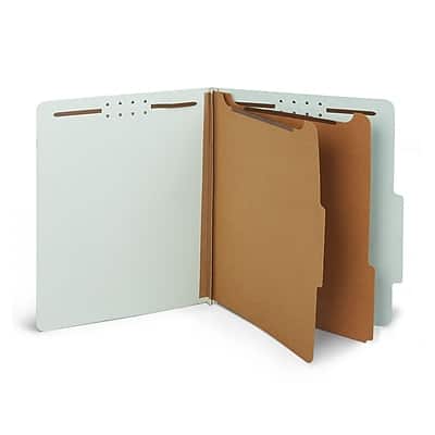 Staples - 60% Recycled Pressboard Classification Folder, 2-Dividers, 2.5" Expansion, Letter Size, 10/Box - Light Gray/Green Staples - 60% Recycled Pressboard Classification Folder, 2-Dividers, 2.5" Expansion, Letter Size, 10/Box - Light Gray/Green