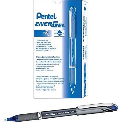 Pentel - EnerGel Gel Pen, Metal Point, Dozen - Blue Ink Pentel - EnerGel Gel Pen, Metal Point, Dozen - Blue Ink