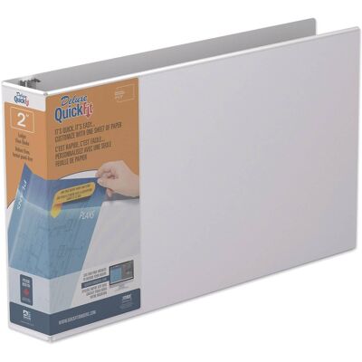 Stride - Quickfit Ledger D Ring View Binder 3 Rings 2" Capacity 11 X 17 White Stride - Quickfit Ledger D Ring View Binder 3 Rings 2" Capacity 11 X 17 White