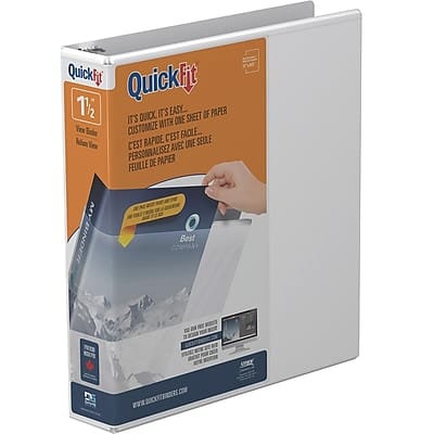 Stride - 1 1/2" 3-Ring View Binders, D-Ring - White Stride - 1 1/2" 3-Ring View Binders, D-Ring - White
