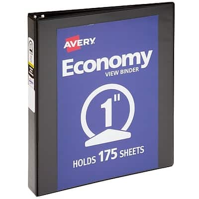 Avery - 1" 3-Ring View Binders - Black Avery - 1" 3-Ring View Binders - Black