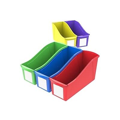 Storex - Storage Bins, 5/Carton - Assorted Colors Storex - Storage Bins, 5/Carton - Assorted Colors