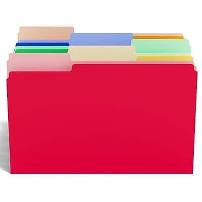 Staples - File Folders, 1/3-Cut Tab, Letter Size, 100/Pack - Assorted Colors Staples - File Folders, 1/3-Cut Tab, Letter Size, 100/Pack - Assorted Colors