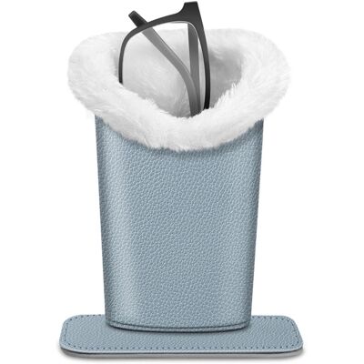 Kitcheniva - PU Leather Plush Lined Eyeglasses Protective Cover Holder Magnetic Stand Desk Organizer - Ice Blue Kitcheniva - PU Leather Plush Lined Eyeglasses Protective Cover Holder Magnetic Stand Desk Organizer - Ice Blue