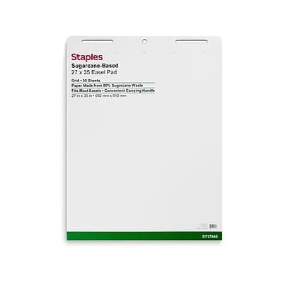 Staples - Easel Pads, 27" x 35", 50 Sheets/Pad, 4 Pads/Carton - White Staples - Easel Pads, 27" x 35", 50 Sheets/Pad, 4 Pads/Carton - White