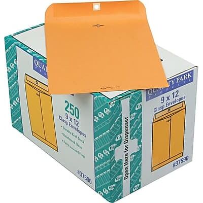 Quality Park - Clasp Catalog Envelope, 9" x 12", 250/Box - Kraft Quality Park - Clasp Catalog Envelope, 9" x 12", 250/Box - Kraft