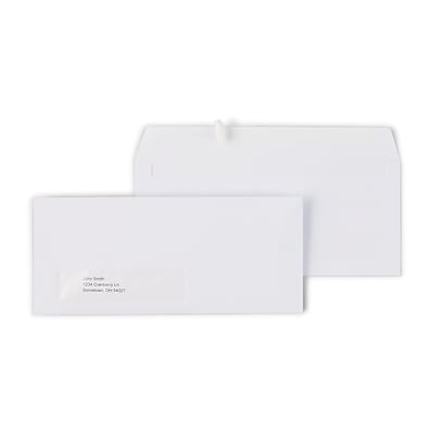 Staples - QuickStrip EasyClose Self Seal #10 Window Envelopes, 4 1/8" x 9 1/2", 500/Box - White Wove Staples - QuickStrip EasyClose Self Seal #10 Window Envelopes, 4 1/8" x 9 1/2", 500/Box - White Wove