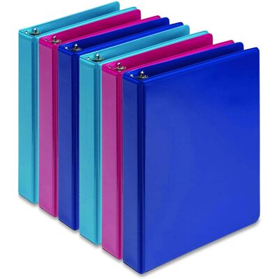 Samsill - Economy Round Ring View Binders 3 Rings 1" Capacity 8.5 x 5.5 Assorted 6/Carton Samsill - Economy Round Ring View Binders 3 Rings 1" Capacity 8.5 x 5.5 Assorted 6/Carton