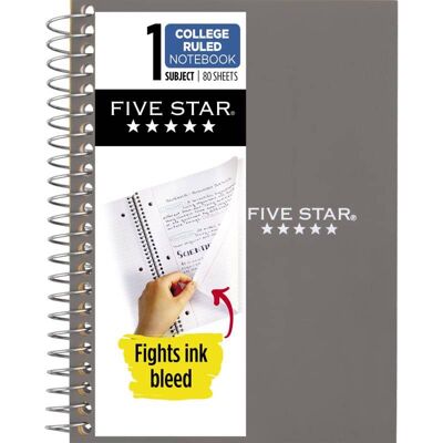 Five Star - Mead 5 in. W X 7 in. L College Ruled Wire Bound Assorted Notebook Five Star - Mead 5 in. W X 7 in. L College Ruled Wire Bound Assorted Notebook