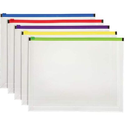 Pendaflex - Poly Zip Envelope, Letter Size, Assorted, 5-Pack Pendaflex - Poly Zip Envelope, Letter Size, Assorted, 5-Pack