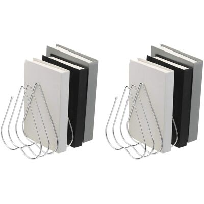 Unique Bargains - 2pcs Folder Organizer Stand, 7 Slot Retractable Book Ends Metal Heart Shaped File Rack Magazine Letter Paper Home - Silver Tone Unique Bargains - 2pcs Folder Organizer Stand, 7 Slot Retractable Book Ends Metal Heart Shaped File Rack Magazine Letter Paper Home - Silver Tone