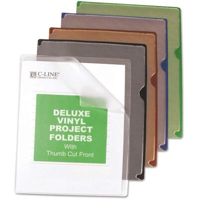 C-Line Products - Deluxe Vinyl Project Folders, Letter Size, Assorted Colors, 35/box C-Line Products - Deluxe Vinyl Project Folders, Letter Size, Assorted Colors, 35/box