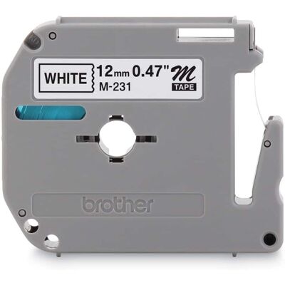 Brother - P-Touch M231 M Series 0.47 in. x 26.2 ft. Tape Cartridge for P-Touch Labelers - Black on - White Brother - P-Touch M231 M Series 0.47 in. x 26.2 ft. Tape Cartridge for P-Touch Labelers - Black on - White