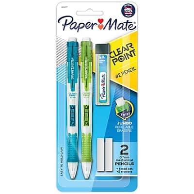 Paper Mate - Clearpoint Mechanical Pencil, 0.7mm, #2 Medium Lead, 2/Pack - Black Paper Mate - Clearpoint Mechanical Pencil, 0.7mm, #2 Medium Lead, 2/Pack - Black