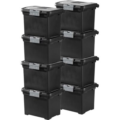 Sterilite - Portable Lockable File Box Organizer with Handle (8 Pack) - Black Sterilite - Portable Lockable File Box Organizer with Handle (8 Pack) - Black