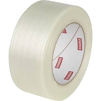 Staples - 4 mil. Filament Tape, 1.9" x 60 yards, 3" Core, 6/Pack - Clear Staples - 4 mil. Filament Tape, 1.9" x 60 yards, 3" Core, 6/Pack - Clear