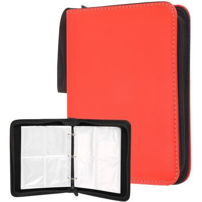 Unique Bargains - 4 Pocket Trading Card Binder, Holds 400 Top Loaders Smooth PU Cover with Zipper for TCG Game Sports - Red Unique Bargains - 4 Pocket Trading Card Binder, Holds 400 Top Loaders Smooth PU Cover with Zipper for TCG Game Sports - Red