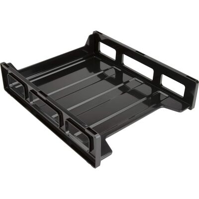 Business Source - Front Load Stackable Letter Tray Desktop Stackable 25% Recycled Plastic - Black Business Source - Front Load Stackable Letter Tray Desktop Stackable 25% Recycled Plastic - Black