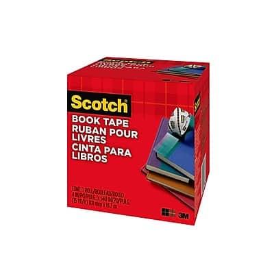 Scotch - Book Tape, 4" x 15 yds., 3" Core - Transparent Clear Scotch - Book Tape, 4" x 15 yds., 3" Core - Transparent Clear
