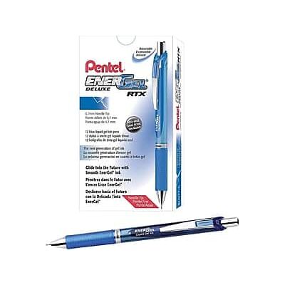 Pentel - EnerGel Deluxe RTX Retractable Gel Pens, Medium Point, 0.7mm, Dozen - Blue Ink Pentel - EnerGel Deluxe RTX Retractable Gel Pens, Medium Point, 0.7mm, Dozen - Blue Ink