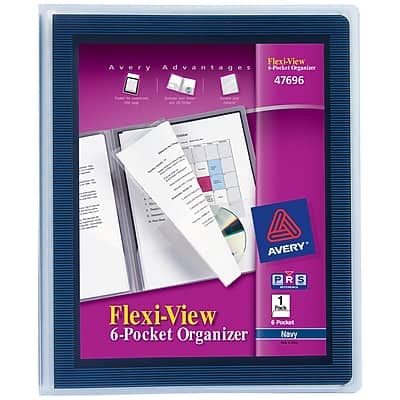 Avery - Flexi-View 6-Pocket Presentation Folder - Navy Blue Avery - Flexi-View 6-Pocket Presentation Folder - Navy Blue