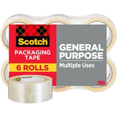 3M - Scotch Shipping Packaging Tape, 1.88" x 109 yd, Great for Packing, Shipping & Moving, 6 Rolls (3350L-6) 3M - Scotch Shipping Packaging Tape, 1.88" x 109 yd, Great for Packing, Shipping & Moving, 6 Rolls (3350L-6)