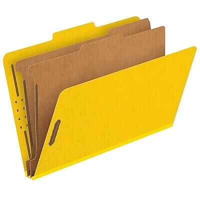 Pendaflex - 60% Recycled Heavy Duty Pressboard Classification Folder, 2-Dividers, 2 1/2" Expansion, Legal Size, 10/Box - Yellow Pendaflex - 60% Recycled Heavy Duty Pressboard Classification Folder, 2-Dividers, 2 1/2" Expansion, Legal Size, 10/Box - Yellow