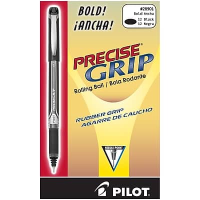 Pilot - Precise Grip Rollerball Pens, Bold Point, Dozen - Black Ink Pilot - Precise Grip Rollerball Pens, Bold Point, Dozen - Black Ink