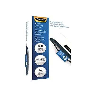 Fellowes - Thermal Laminating Pouches, Business Card, 7 Mil, 100/Pack - Clear Fellowes - Thermal Laminating Pouches, Business Card, 7 Mil, 100/Pack - Clear