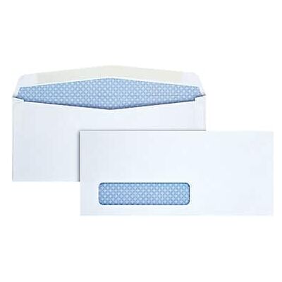 Quality Park - Flap-Stik Security Tinted #10 Window Envelope, 4 1/2" x 9 1/2", 500/Box - White Quality Park - Flap-Stik Security Tinted #10 Window Envelope, 4 1/2" x 9 1/2", 500/Box - White