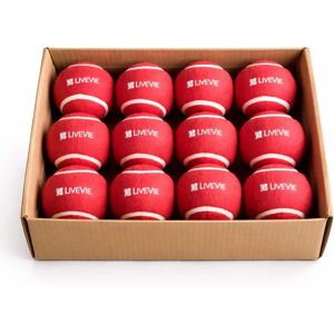LIVEVIE - Professional Tennis Cricket Balls Packs of 12 - Red LIVEVIE - Professional Tennis Cricket Balls Packs of 12 - Red