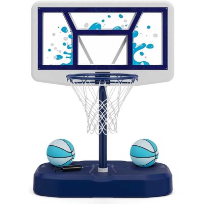 Costway - Outdoor Poolside Basketball Goal System with 42 Inches Shatterproof PC Backboard - Navy Blue Costway - Outdoor Poolside Basketball Goal System with 42 Inches Shatterproof PC Backboard - Navy Blue