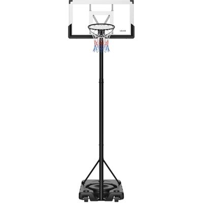 VEVOR - Portable Basketball Stand, 10 ft Height Adjustment Basketball Hoop & Goal, Portable Basketballs Hoop with Wheels - Black VEVOR - Portable Basketball Stand, 10 ft Height Adjustment Basketball Hoop & Goal, Portable Basketballs Hoop with Wheels - Black