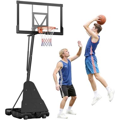 VEVOR - Portable Basketball Stand,10ft Height Adjustment Basketball Hoop & Goal,Basketballs Hoop Outdoor with 50in PC Backboard - Black VEVOR - Portable Basketball Stand,10ft Height Adjustment Basketball Hoop & Goal,Basketballs Hoop Outdoor with 50in PC Backboard - Black