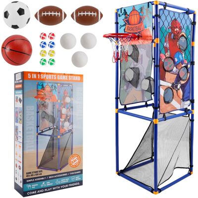 Topteng - 5-in-1 Multi-Sport Toss Game Set -Football, Baseball, Basketball, Rugby & Fly Ball with 15+ Accessories for Kids Ages 3+ Topteng - 5-in-1 Multi-Sport Toss Game Set -Football, Baseball, Basketball, Rugby & Fly Ball with 15+ Accessories for Kids Ages 3+