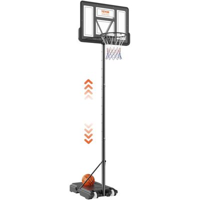 VEVOR - Basketball Hoop, 4-10 ft Adjustable Height Portable Backboard System, 44 inch Basketball Hoop & Goal, Basketball Set - Black, Transparent VEVOR - Basketball Hoop, 4-10 ft Adjustable Height Portable Backboard System, 44 inch Basketball Hoop & Goal, Basketball Set - Black, Transparent