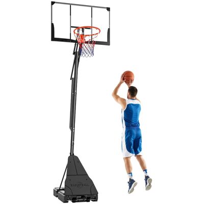 Soozier - Basketball Hoop Outdoor, 8-10ft Adjustable Basketball Goal, 43 Inch Shatterproof Backboard - Black Soozier - Basketball Hoop Outdoor, 8-10ft Adjustable Basketball Goal, 43 Inch Shatterproof Backboard - Black