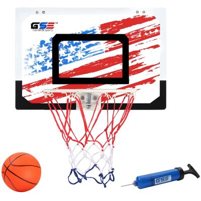 GSE Games & Sports Expert - 17.75" x 12" Over-The-Door Pro Basketball Hoop with Basketball & Pump, Mini Basketball Hoop Set(USA Flag) GSE Games & Sports Expert - 17.75" x 12" Over-The-Door Pro Basketball Hoop with Basketball & Pump, Mini Basketball Hoop Set(USA Flag)