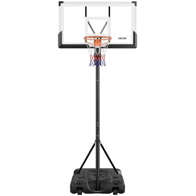 VEVOR - Portable Basketball Stand,10ft Height Adjustment Basketball Hoop & Goal,Portable Basketballs Hoop with 54in PC Backboard - Black VEVOR - Portable Basketball Stand,10ft Height Adjustment Basketball Hoop & Goal,Portable Basketballs Hoop with 54in PC Backboard - Black