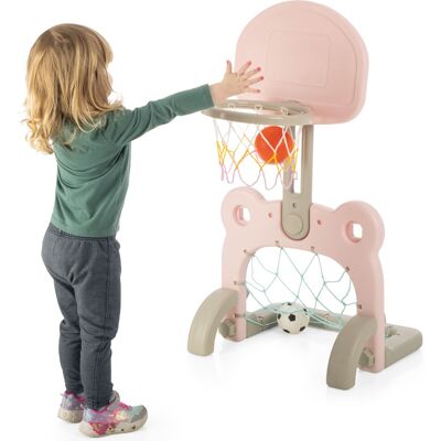 Hey! Play! - Kid Basketball Hoop and Soccer Goal - Pink Hey! Play! - Kid Basketball Hoop and Soccer Goal - Pink