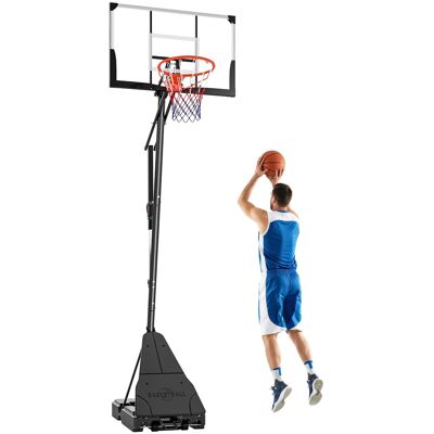 Soozier - Basketball Hoop Outdoor, 8-10ft Adjustable Basketball Goal, 47 Inch Shatterproof Backboard - Black Soozier - Basketball Hoop Outdoor, 8-10ft Adjustable Basketball Goal, 47 Inch Shatterproof Backboard - Black