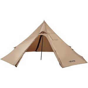VEVOR - Hot Tent for 2 Persons, Portable Winter Tipi Tent with Stove Jack, Waterproof Canvas Camping Tents - Brown Plain Weave VEVOR - Hot Tent for 2 Persons, Portable Winter Tipi Tent with Stove Jack, Waterproof Canvas Camping Tents - Brown Plain Weave