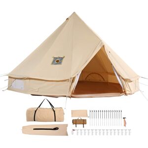 VEVOR - Canvas Bell Tent, 4 Seasons 7 m/22.97 ft Yurt Tent, Canvas Tent for Camping with Stove Jack, Holds up to 12 People - Beige VEVOR - Canvas Bell Tent, 4 Seasons 7 m/22.97 ft Yurt Tent, Canvas Tent for Camping with Stove Jack, Holds up to 12 People - Beige