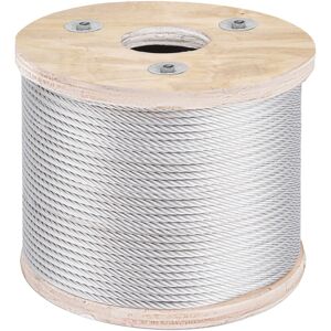 VEVOR - 304 Stainless Steel Wire Rope Cable, 3/16", 7x19, 250 ft reel - Silver VEVOR - 304 Stainless Steel Wire Rope Cable, 3/16", 7x19, 250 ft reel - Silver