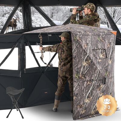 VEVOR - Hunting Blind, 2-3 Person Thermal Ground Blinds with Tri-Leg Chair and Carrying Bag, Portable Camouflage Tent - camouflage color VEVOR - Hunting Blind, 2-3 Person Thermal Ground Blinds with Tri-Leg Chair and Carrying Bag, Portable Camouflage Tent - camouflage color