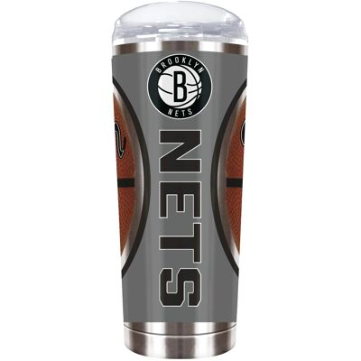Great American Products - Brooklyn Nets 32oz. Big Slim Game Ball Travel Tumbler - Brown Great American Products - Brooklyn Nets 32oz. Big Slim Game Ball Travel Tumbler - Brown